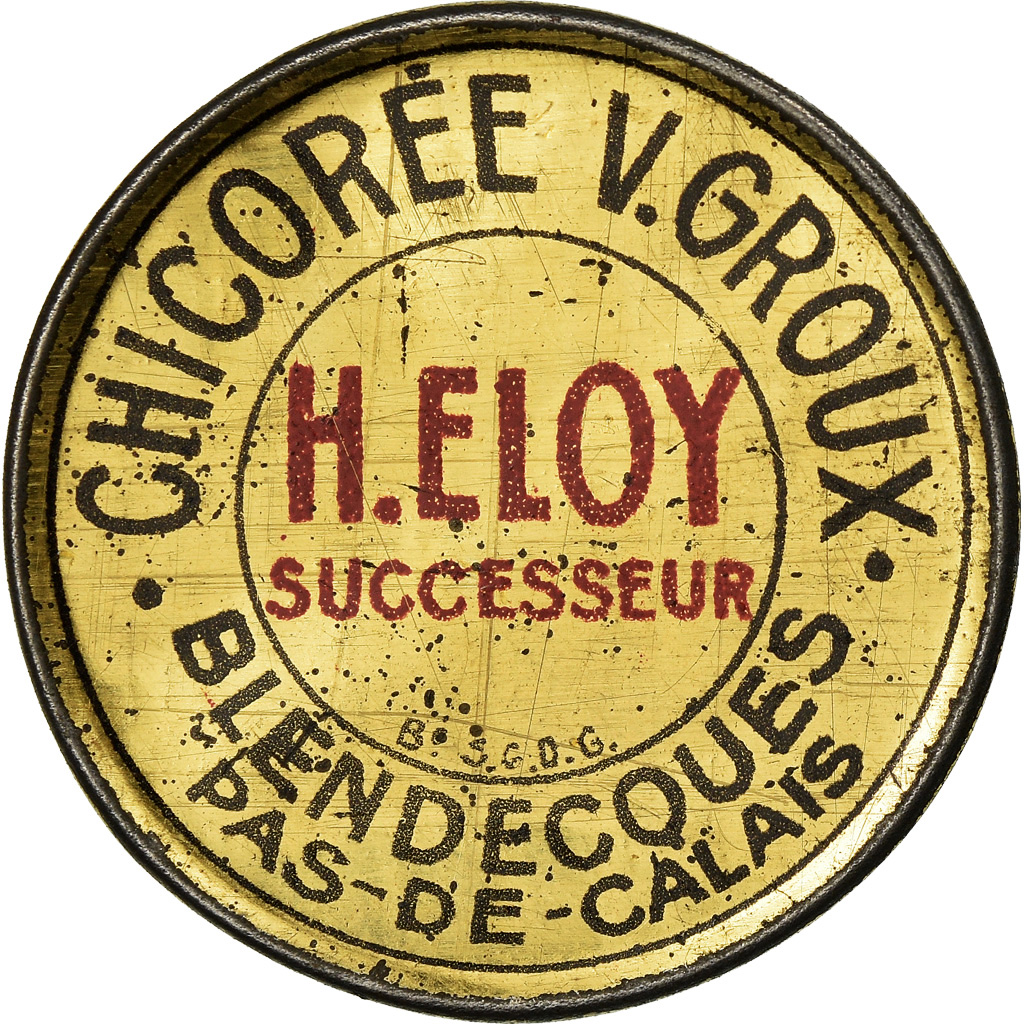 Coin, France, Chicorée V.Groux, Blendecques, 10 Centimes, Timbre-Monnaie