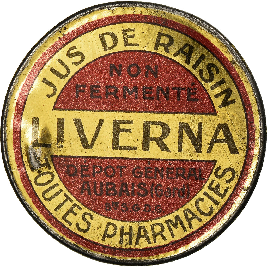 Coin, France, Liverna, Jus de Raisin, Aubais, 25 Centimes, Timbre-Monnaie