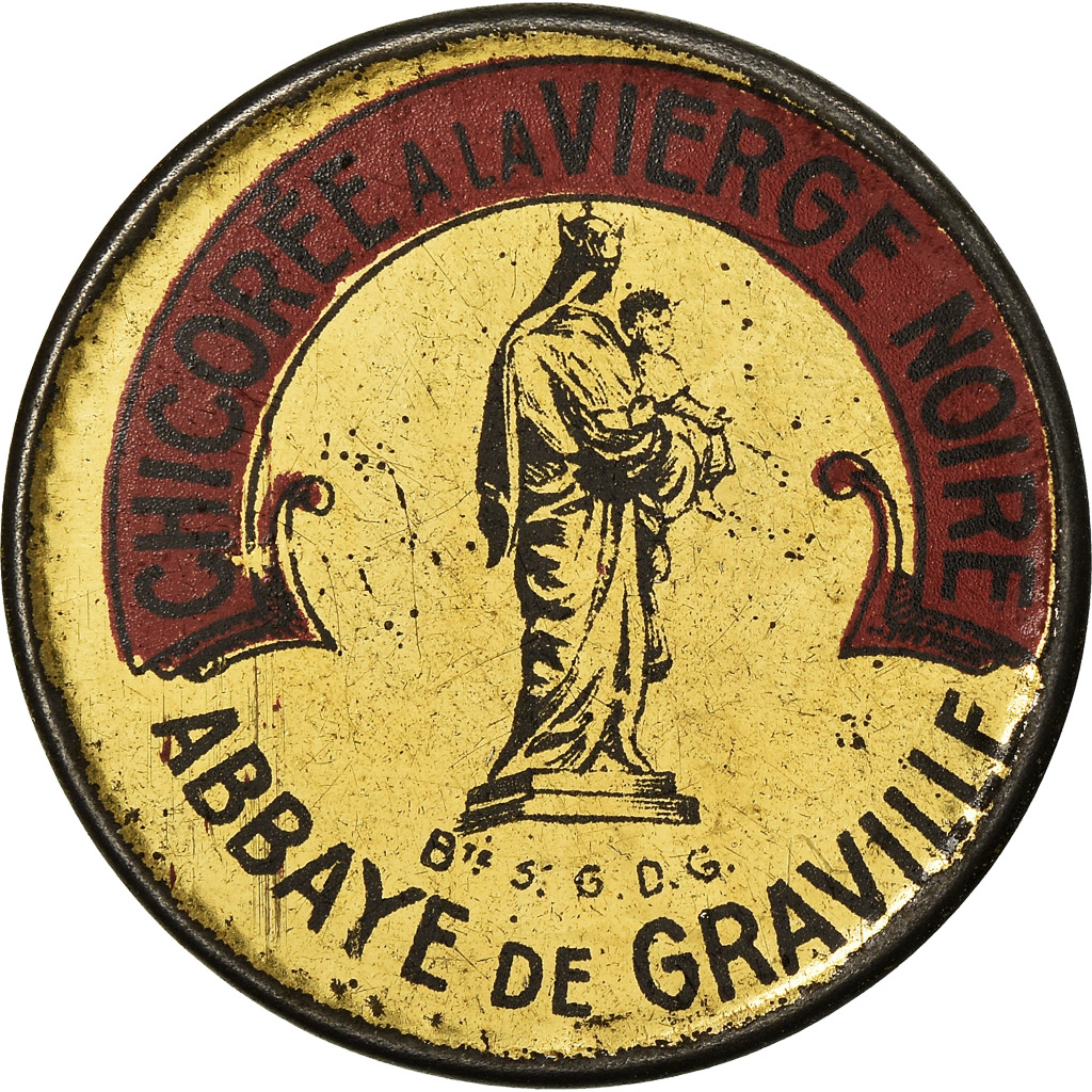 Coin, France, Chicorée Vierge Noire Abbaye Graville, 5 Centimes
