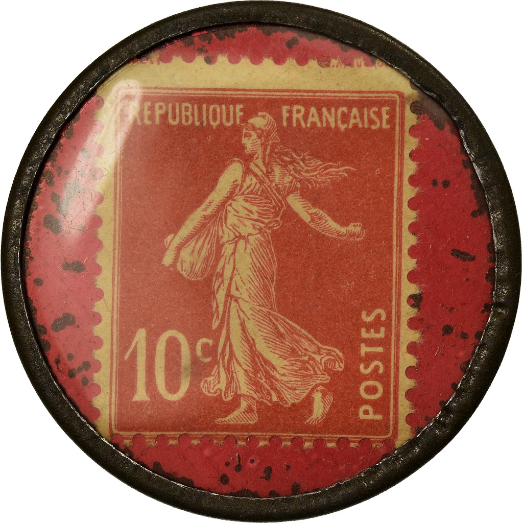 Coin, France, Charbons, Breton, Paris, 10 Centimes, Timbre-Monnaie, 