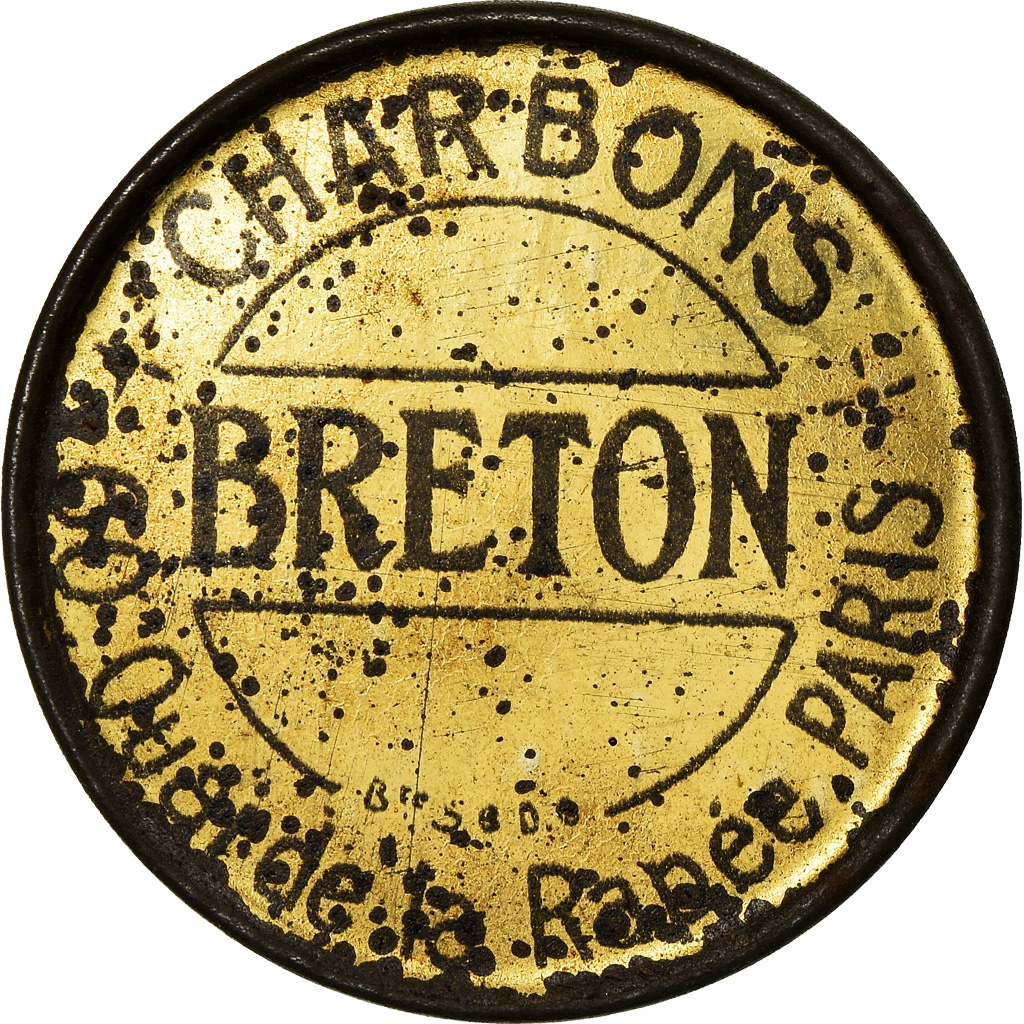 Coin, France, Charbons, Breton, Paris, 10 Centimes, Timbre-Monnaie, 