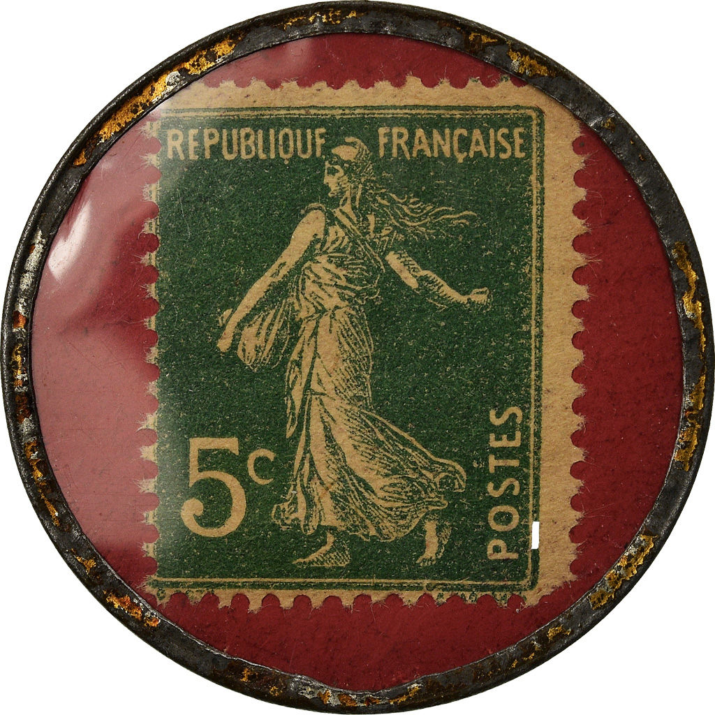 Coin, France, Grand hôtel du Pavillon, Paris, 5 Centimes, Timbre-Monnaie