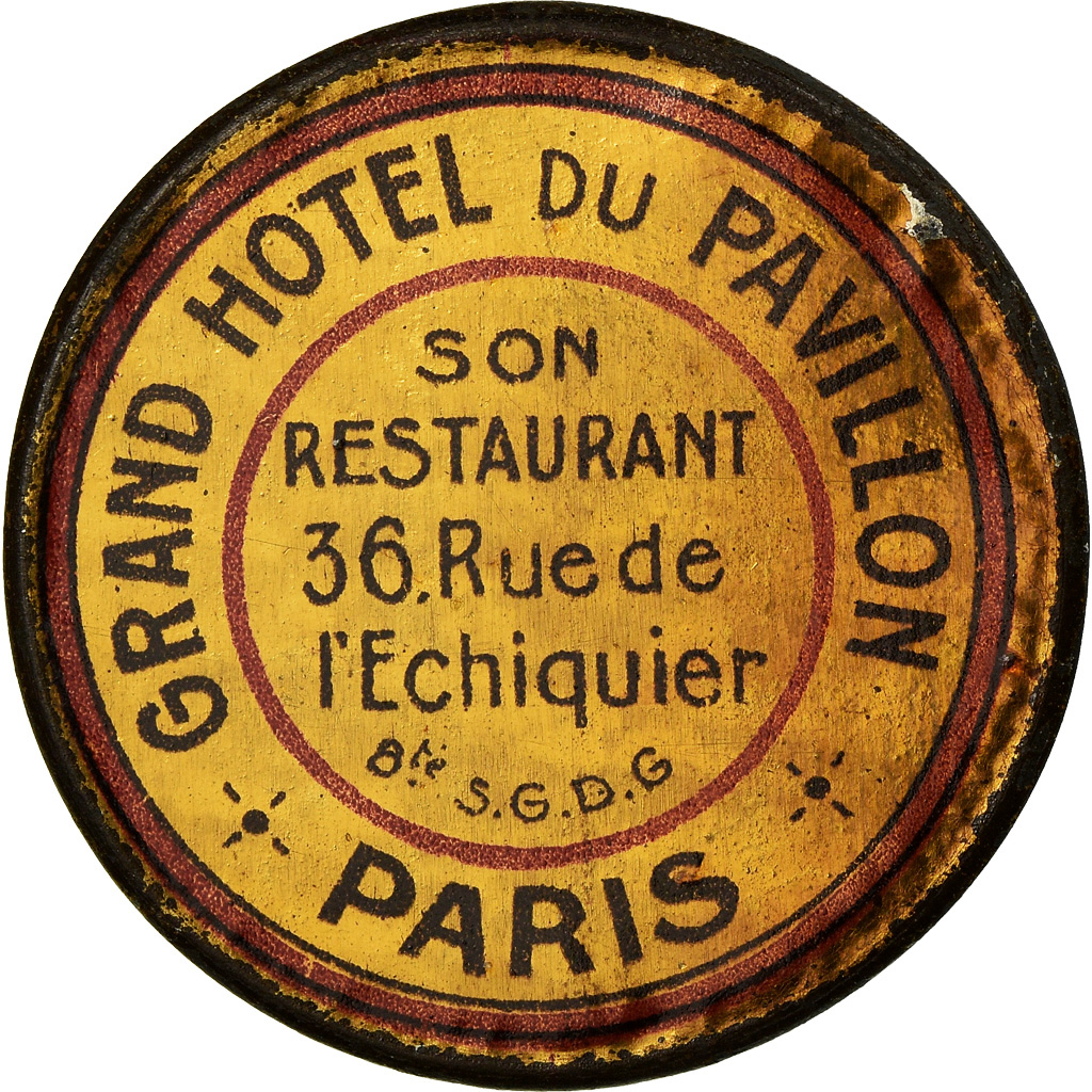 Coin, France, Grand hôtel du Pavillon, Paris, 5 Centimes, Timbre-Monnaie