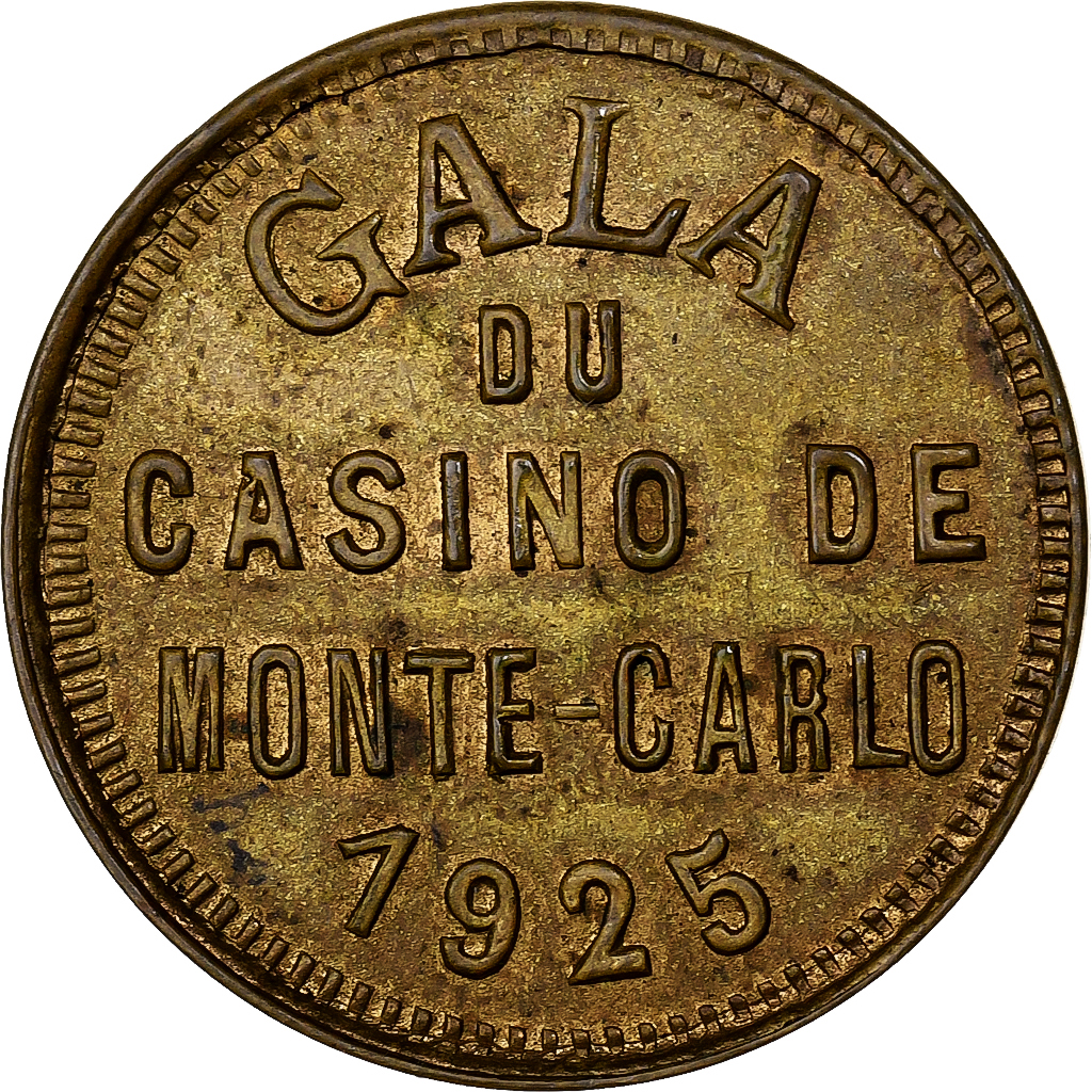 Monaco, Token, Gala du Casino Monte Carlo, bal, 1925, Brass, | Tokens &  Medals