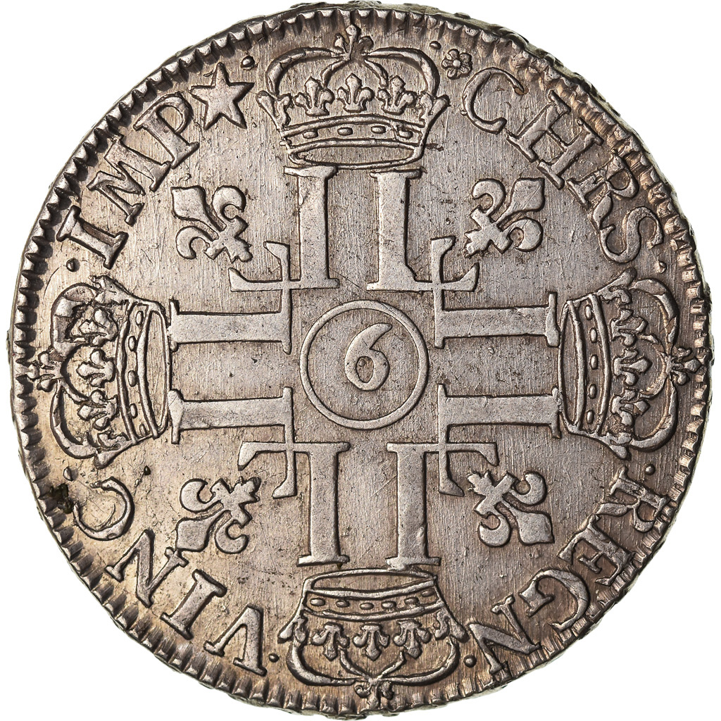 France, Louis XIV, 1/2 Écu aux 8 L, 1690, Rennes, Silver