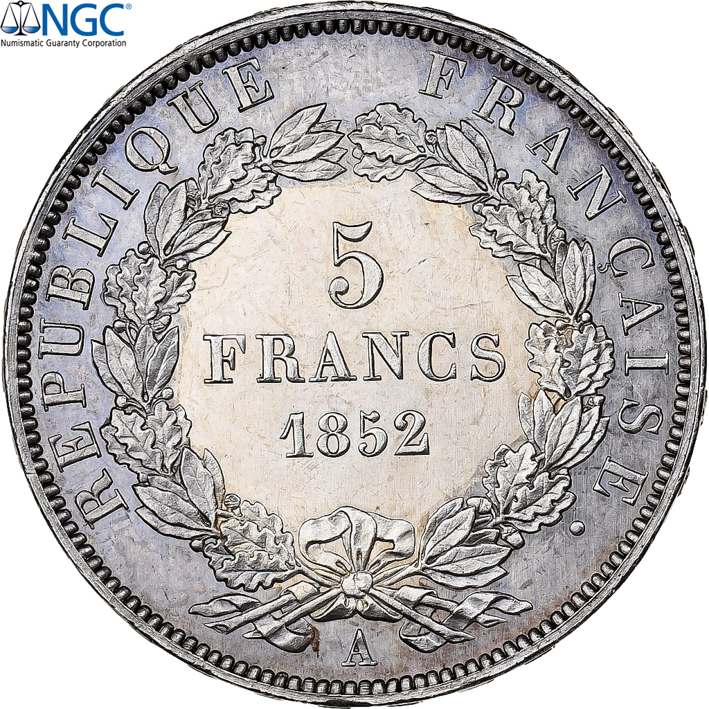 France, Louis-Napoléon Bonaparte, 5 Francs, 1852, Paris, Pattern, Silver, NGC