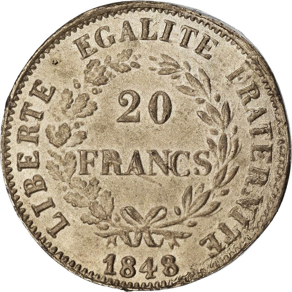 Munten, Frankrijk, Concours de Dieudonné, 20 Francs, 1848, ESSAI, ZF, Tin