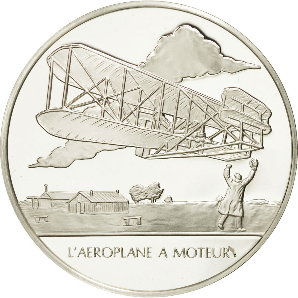 France, Medal, L'aéroplane à moteur, Sciences & Technologies, 