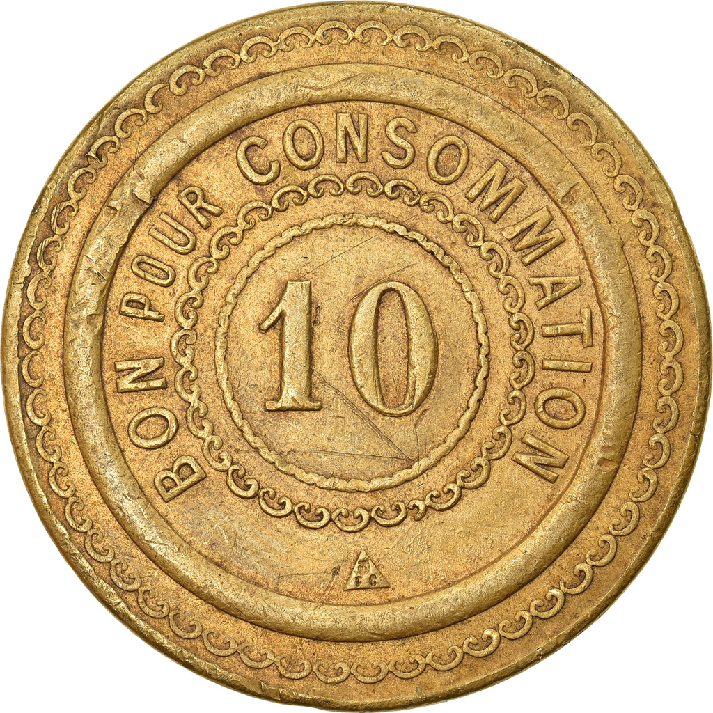 France, Token, Bon pour Consommation, 10, , Copper-Brass