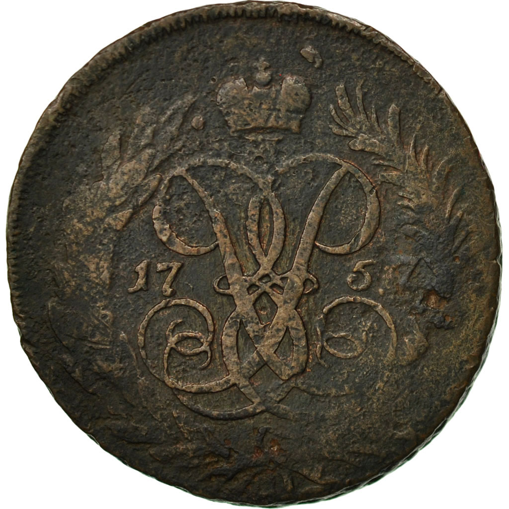 Coin, Russia, Elizabeth, 2 Kopeks, 1757, , Copper, KM:7.2
