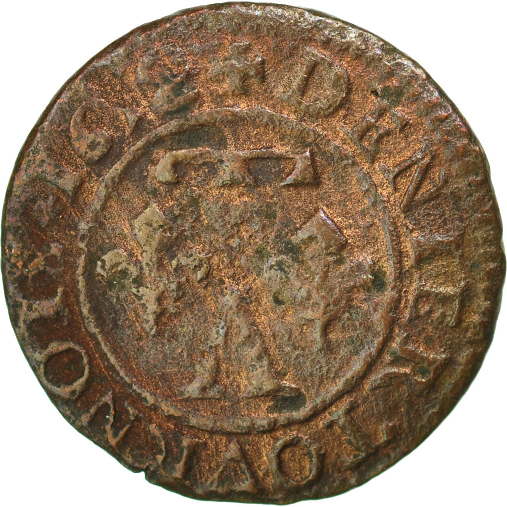 Coin, France, Denier Tournois, 1652, Trévoux, , Copper, Boudeau:1090