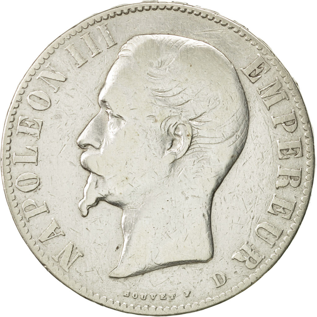 Coin, France, Napoleon III, Napoléon III, 5 Francs, 1856, Lyon, VF(30-35)