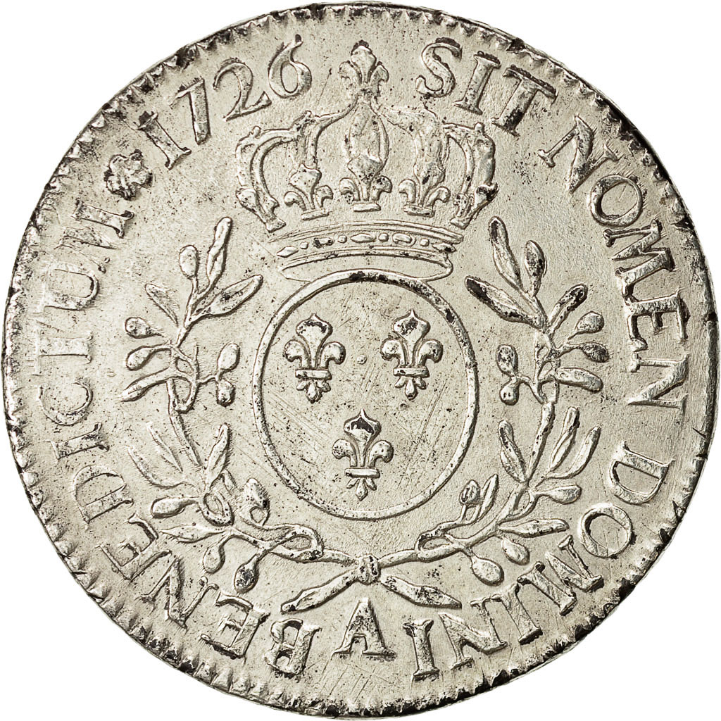 Coin, France, Louis XV, Écu aux branches d'olivier, Ecu, 1726, Paris