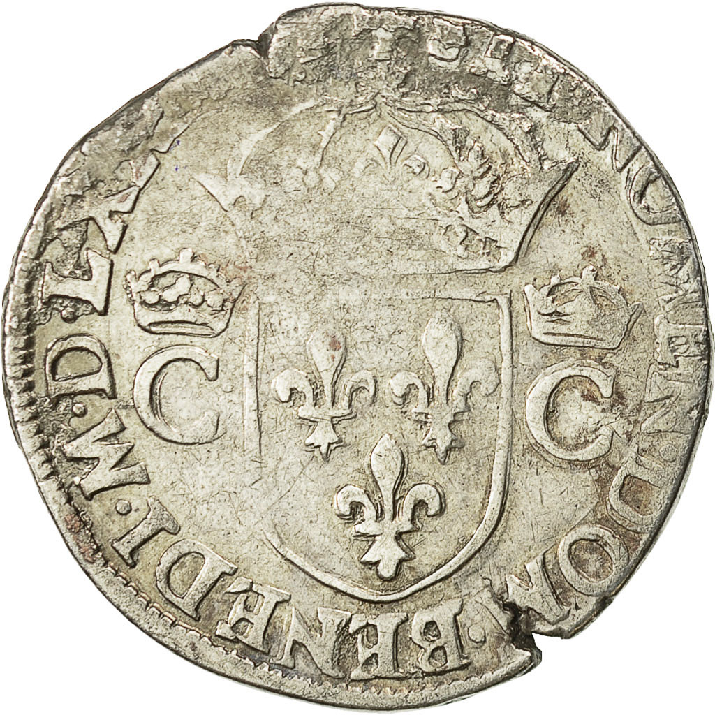 Coin, France, Charles IX, Teston, 1573, Toulouse, , Silver