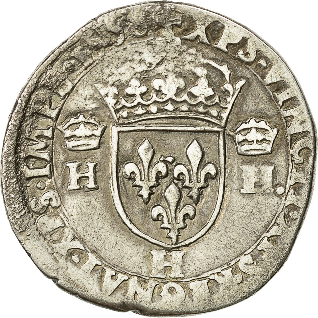 Coin, France, Henri II, Teston, 1558, La Rochelle, , Silver