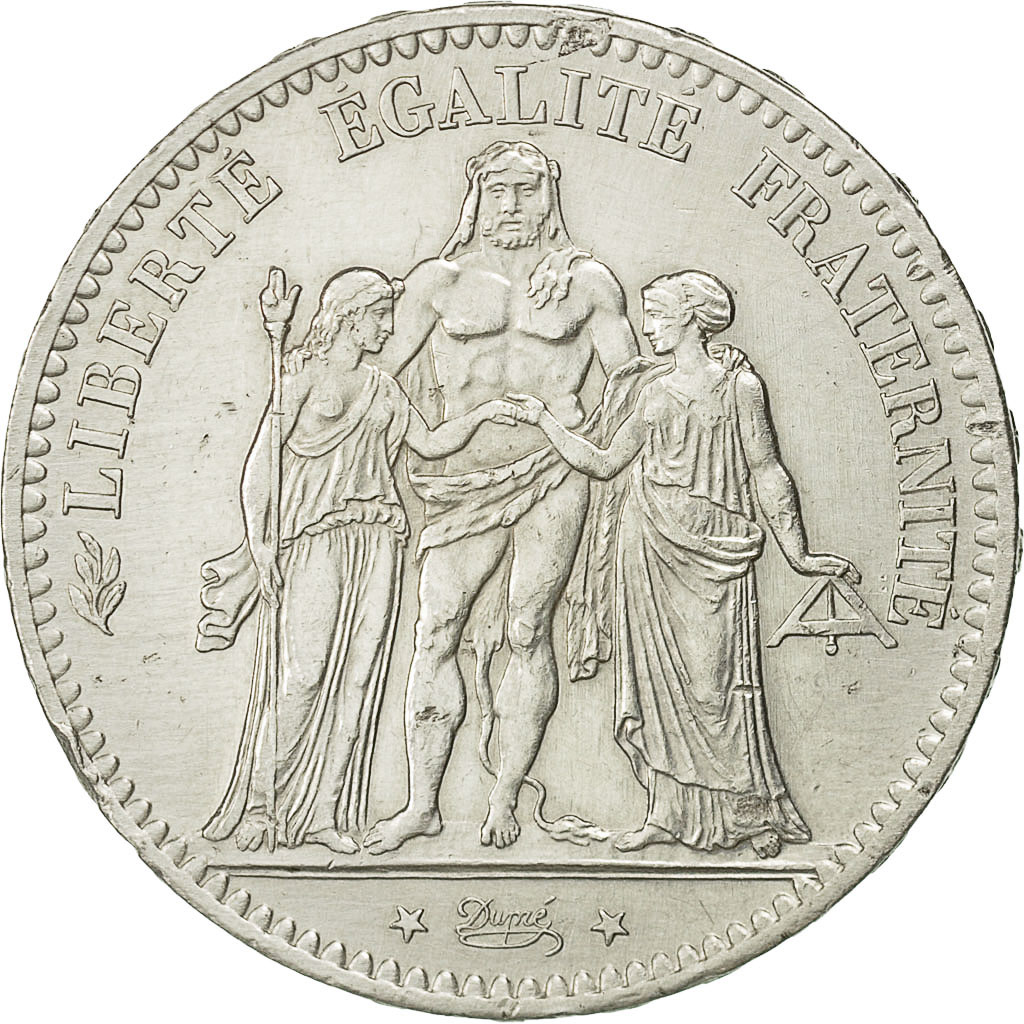Coin, France, Hercule, 5 Francs, 1877, Paris, MS, Silver, KM:820.1
