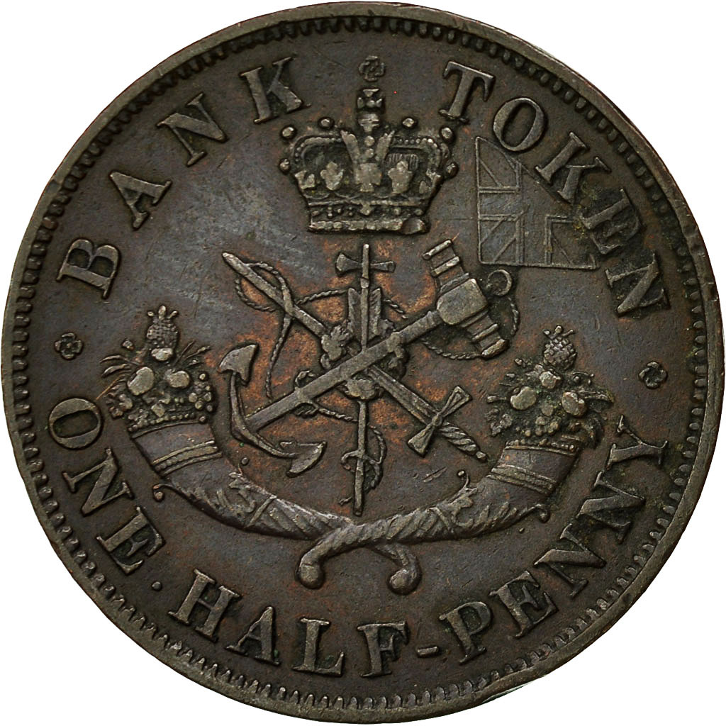 token, Canada, UPPER CANADA, 1/2 Penny, 1854, Birmingham, , Copper
