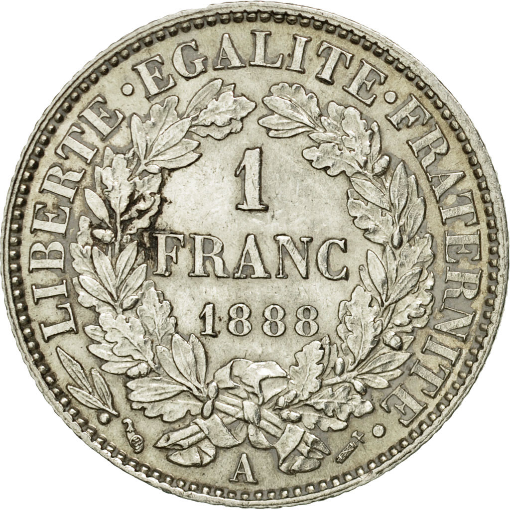Coin, France, Cérès, Franc, 1888, Paris, , Silver, KM:822.1