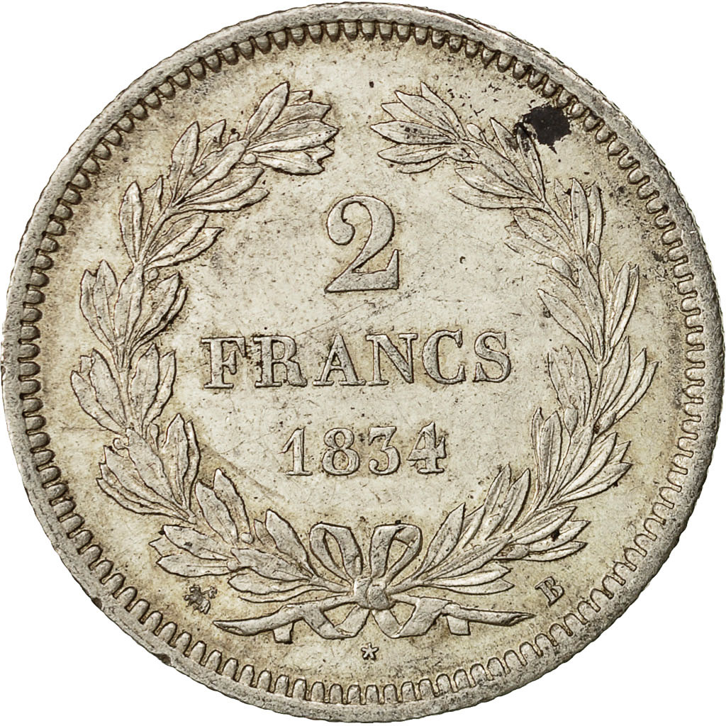 Coin, France, Louis-Philippe, 2 Francs, 1834, Rouen, , Silver