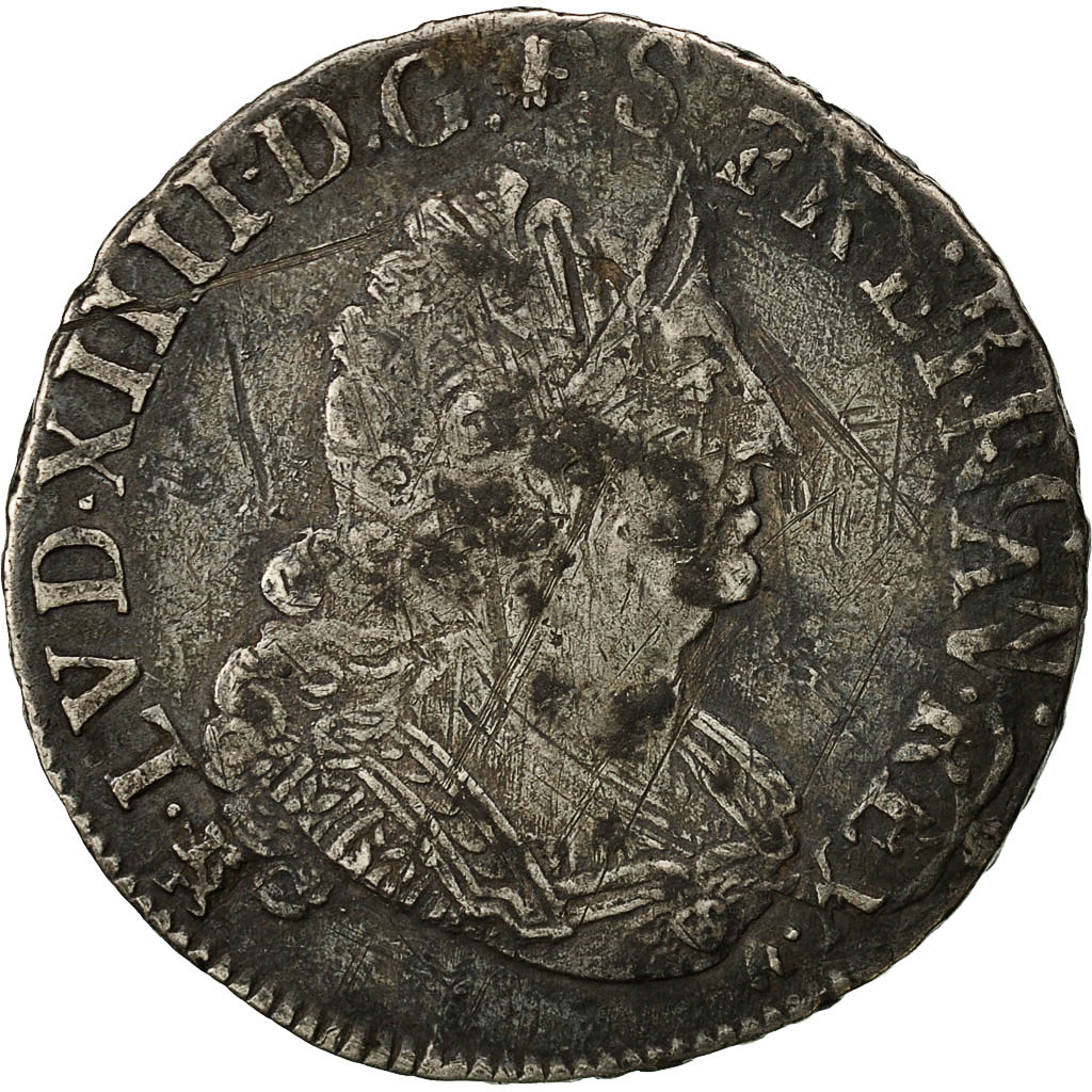 Coin, France, Louis XIV, 1/2 Écu aux palmes, 1/2 Ecu, 1693, Rennes, 