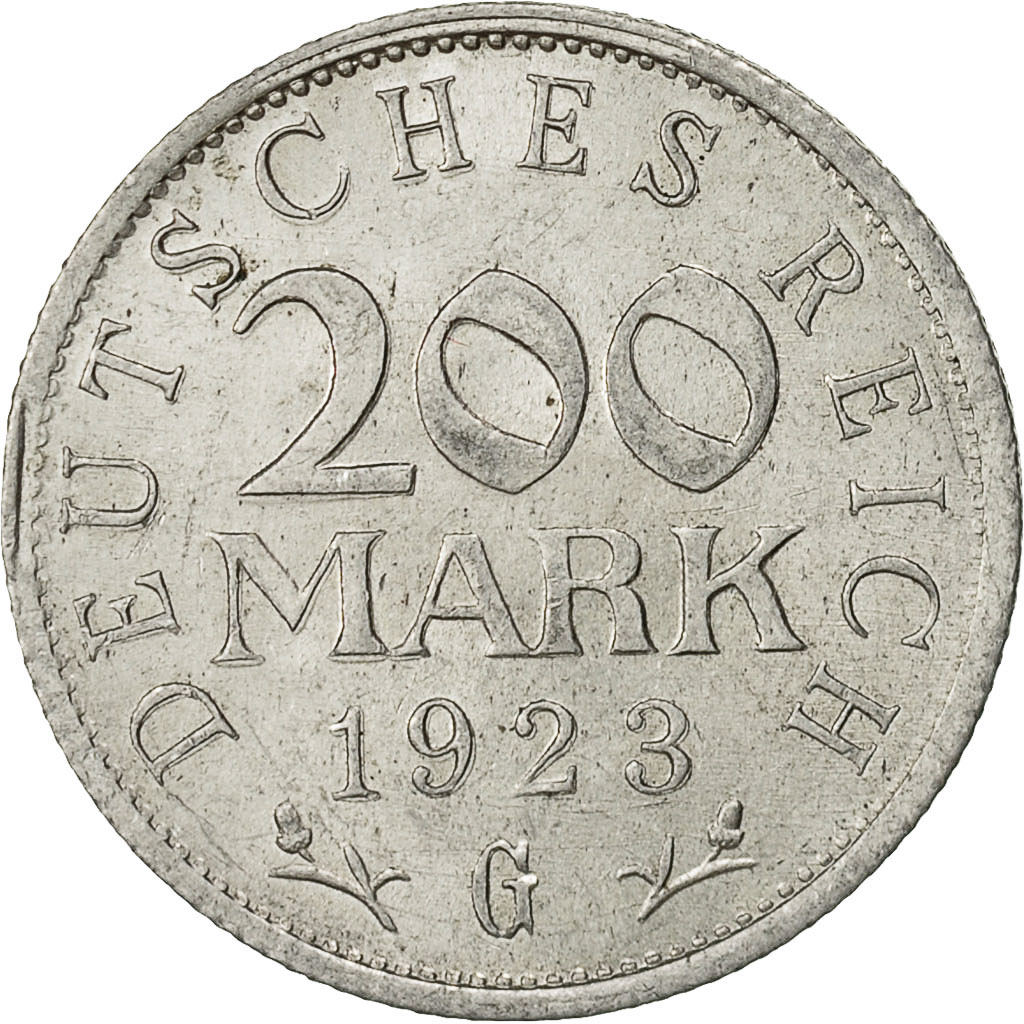 Coin, GERMANY, WEIMAR REPUBLIC, 200 Mark, 1923, Karlsruhe, , Aluminum