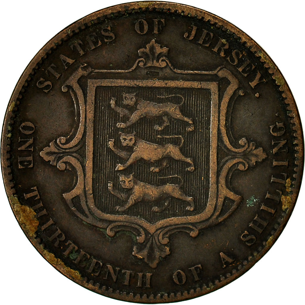 Coin, Jersey, Victoria, 1/13 Shilling, 1866, , Bronze, KM:5