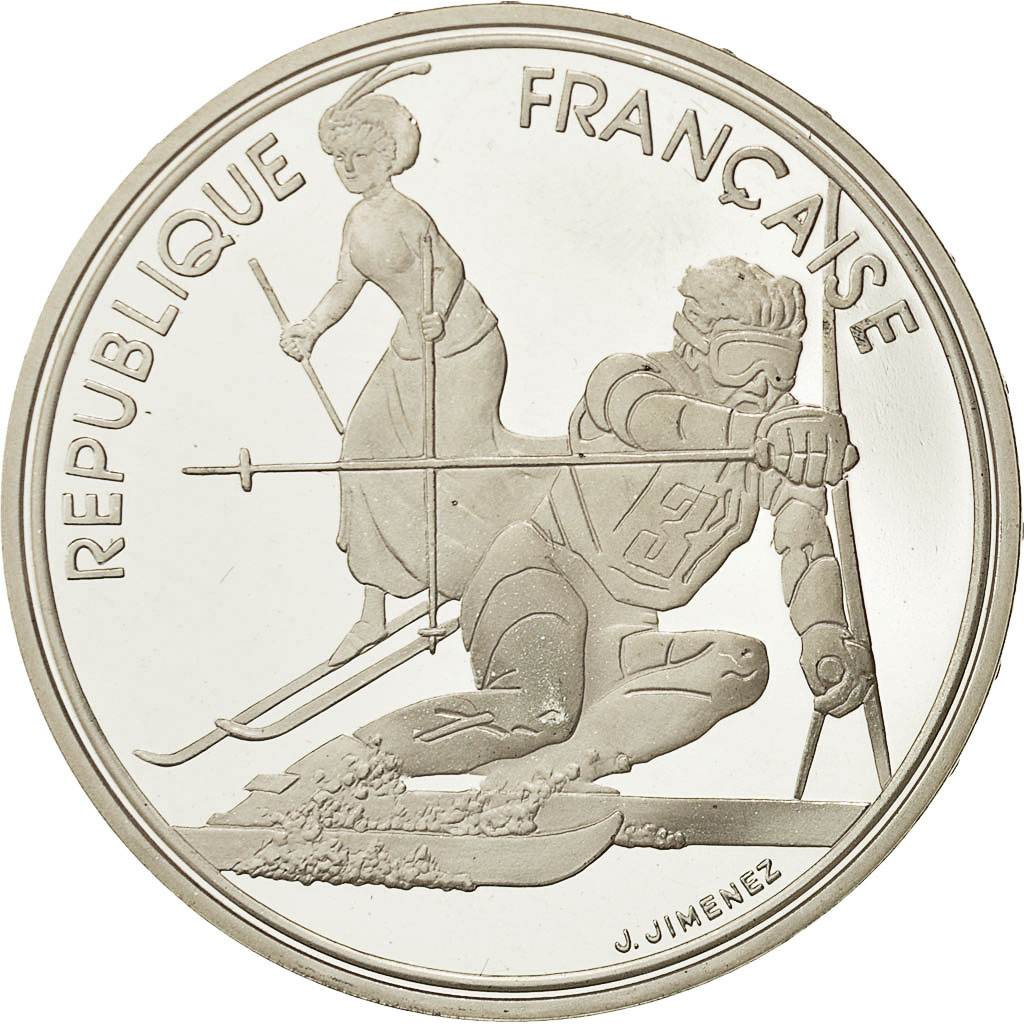 Coin, France, 100 Francs Olympics, 1990, , Silver, KM 984