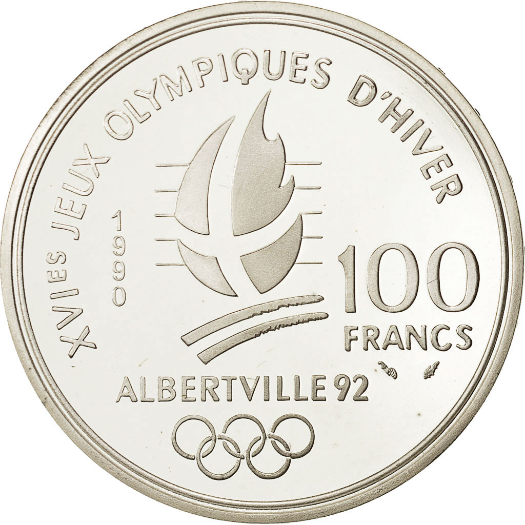 Coin, France, 100 Francs Olympics, 1990, , Silver, KM 984