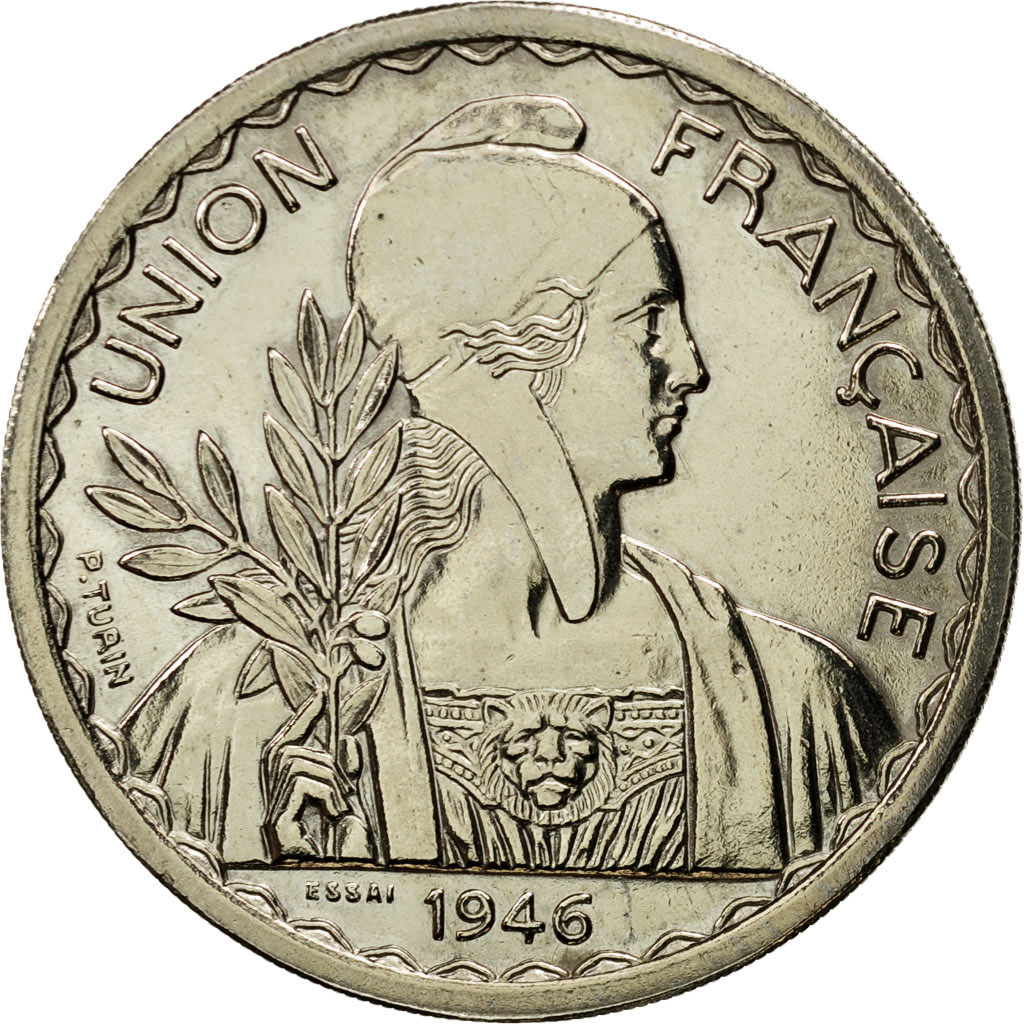 Coin, FRENCH INDO-CHINA, Piastre, 1946, Paris, ESSAI, MS(63), Copper-nickel