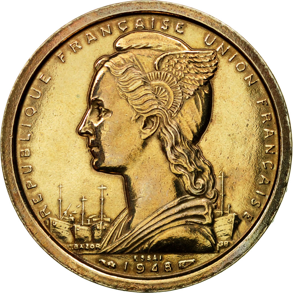 Coin, Madagascar, 2 Francs, 1948, Paris, ESSAI, , Copper-nickel, KM:E2