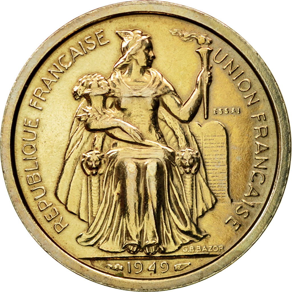 Coin, New Caledonia, 2 Francs, 1949, Paris, ESSAI, , Copper-nickel