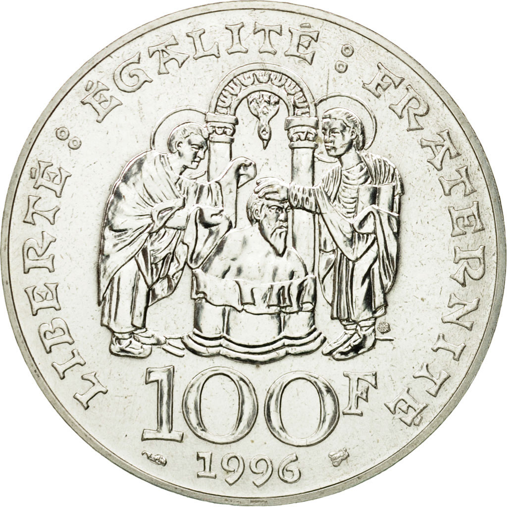 Coin, France, Clovis, 100 Francs, 1996, ESSAI, MS, Silver, KM:1180