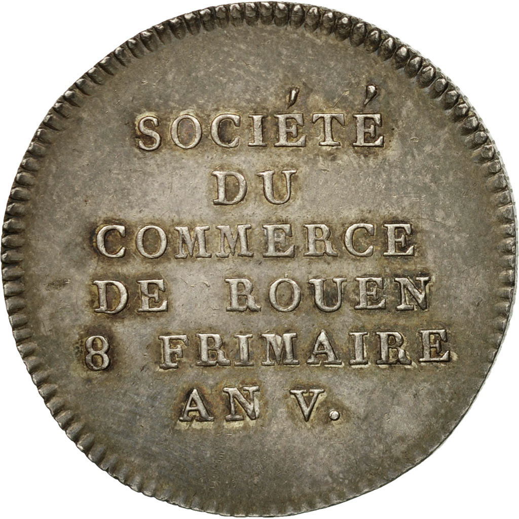 France, Token, Chamber of Commerce, Chambre de Commerce de Rouen, 1797