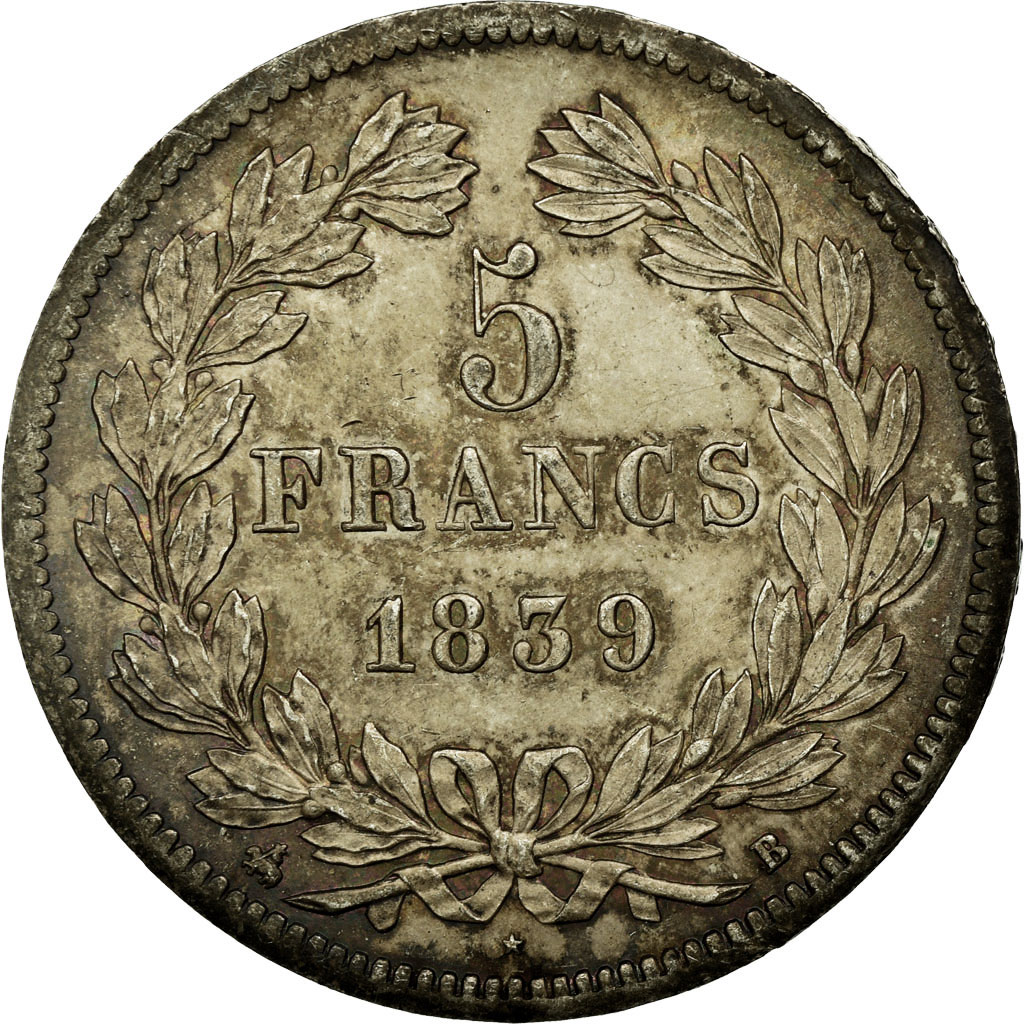 Coin, France, Louis-Philippe, 5 Francs, 1839, Rouen, , Silver