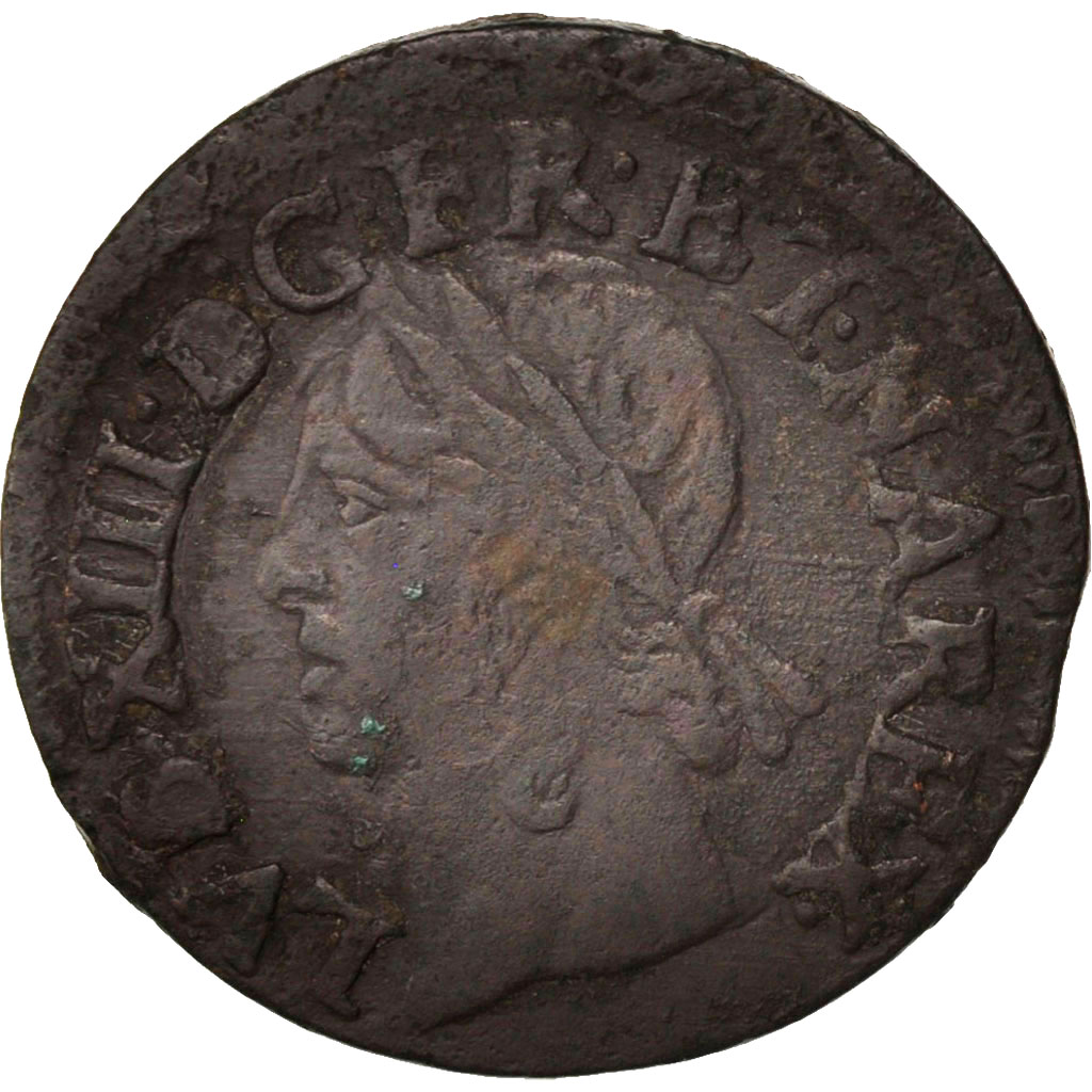 Coin, France, Louis XIII, Double tournois de Warin, tête à gauche, Double