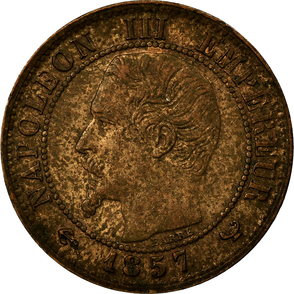Coin, France, Napoleon III, Centime, 1857, Lille, 