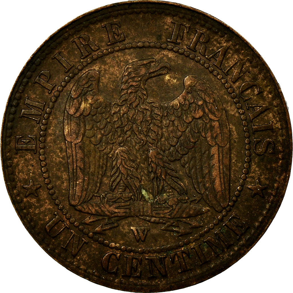 Coin, France, Napoleon III, Centime, 1857, Lille, 