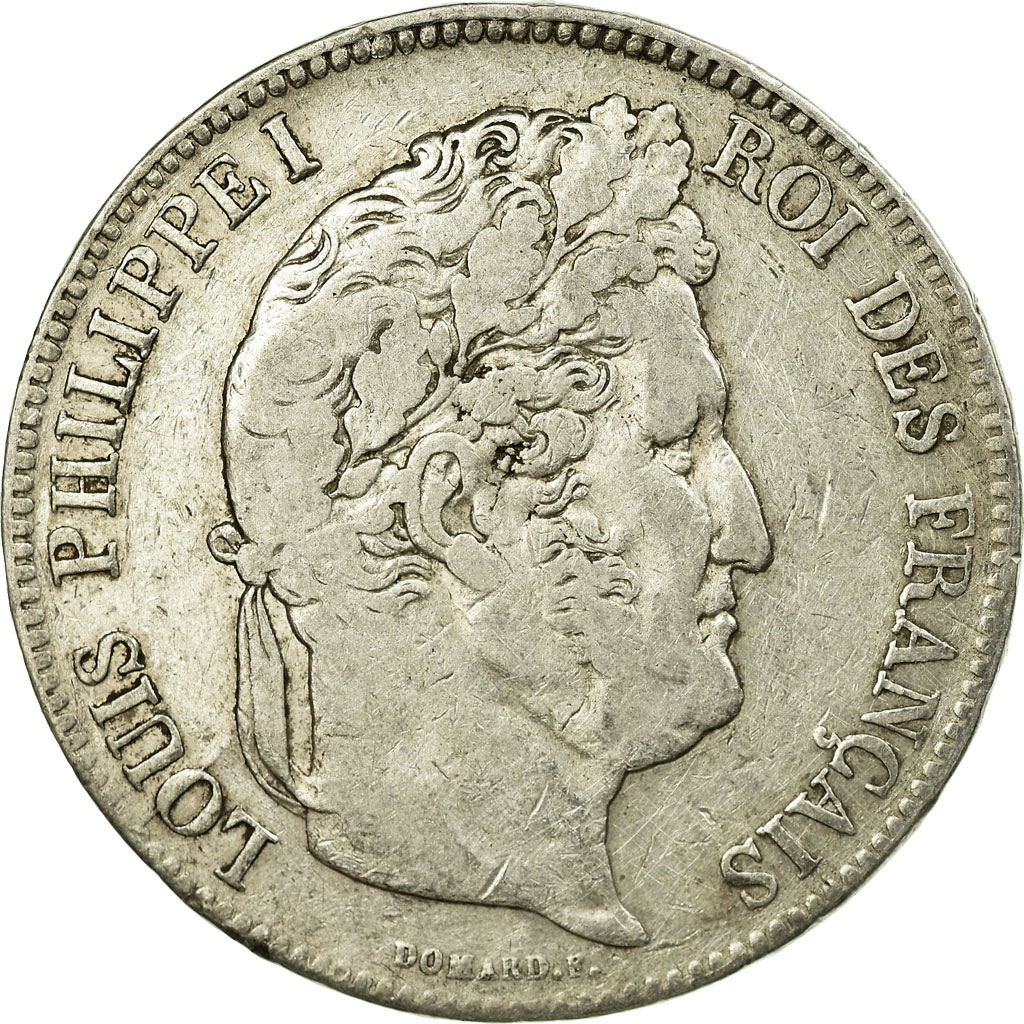 Coin, France, Louis-Philippe, 5 Francs, 1835, Lyon, VF(30-35), Silver, KM:749.4