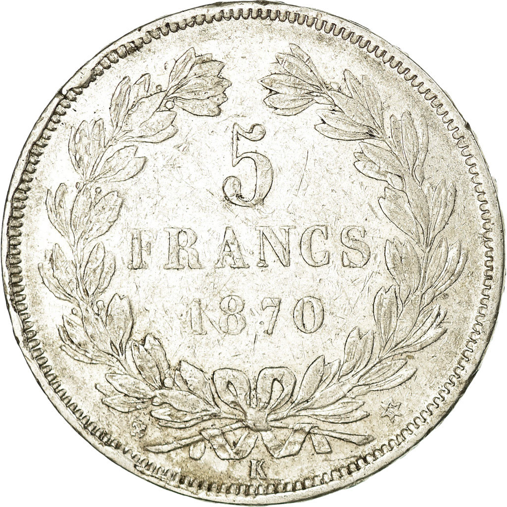 Coin, France, Cérès, 5 Francs, 1870, Bordeaux, , Silver, KM:818.2