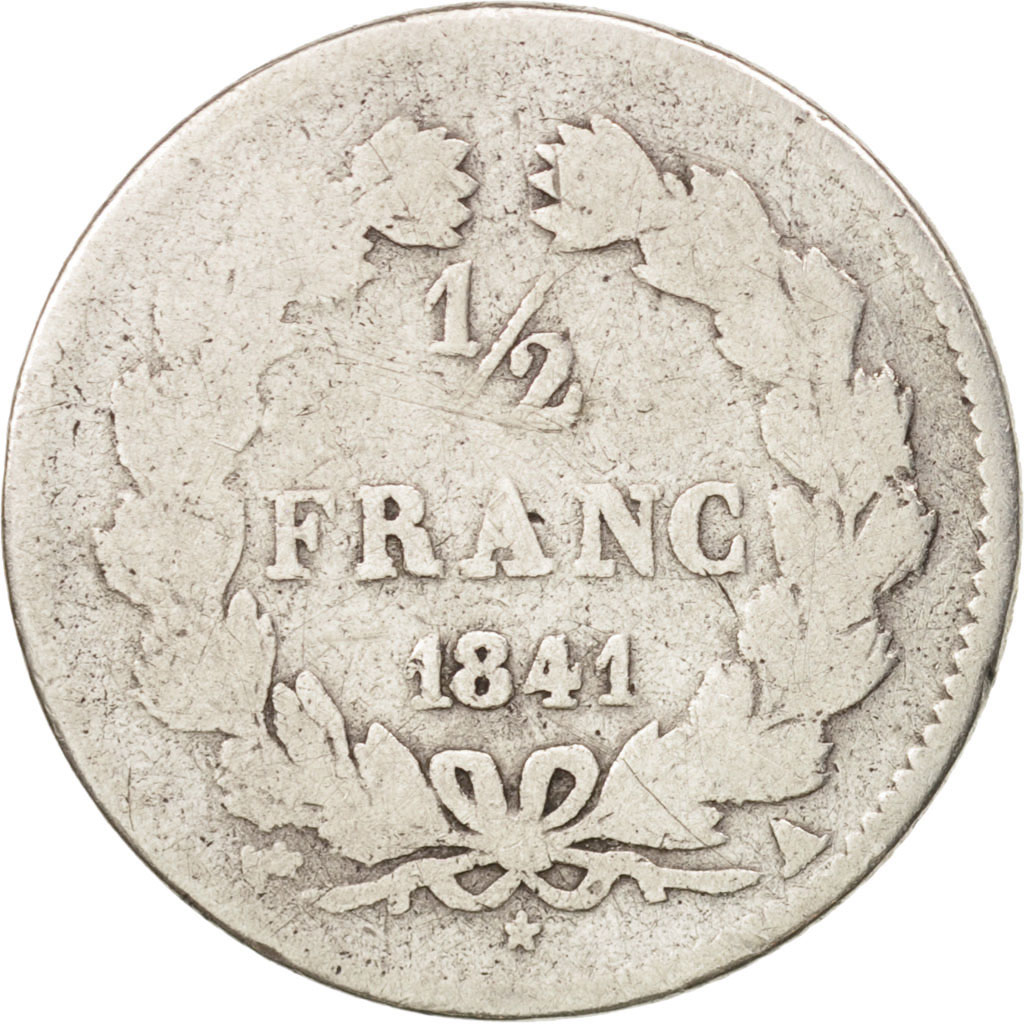 Coin, France, Louis-Philippe, 1/2 Franc, 1841, Paris, , Silver