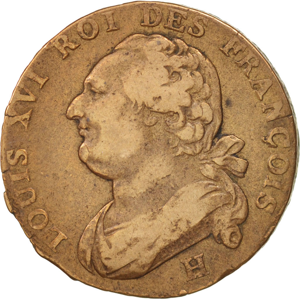 Coin, France, 12 deniers françois, 12 Deniers, 1792, La Rochelle, 