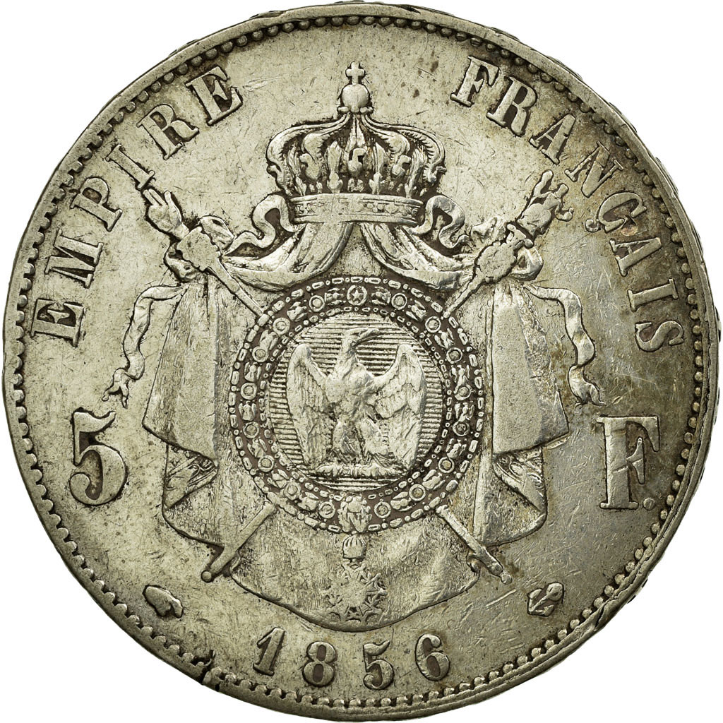 Coin, France, Napoleon III, Napoléon III, 5 Francs, 1856, Paris, 