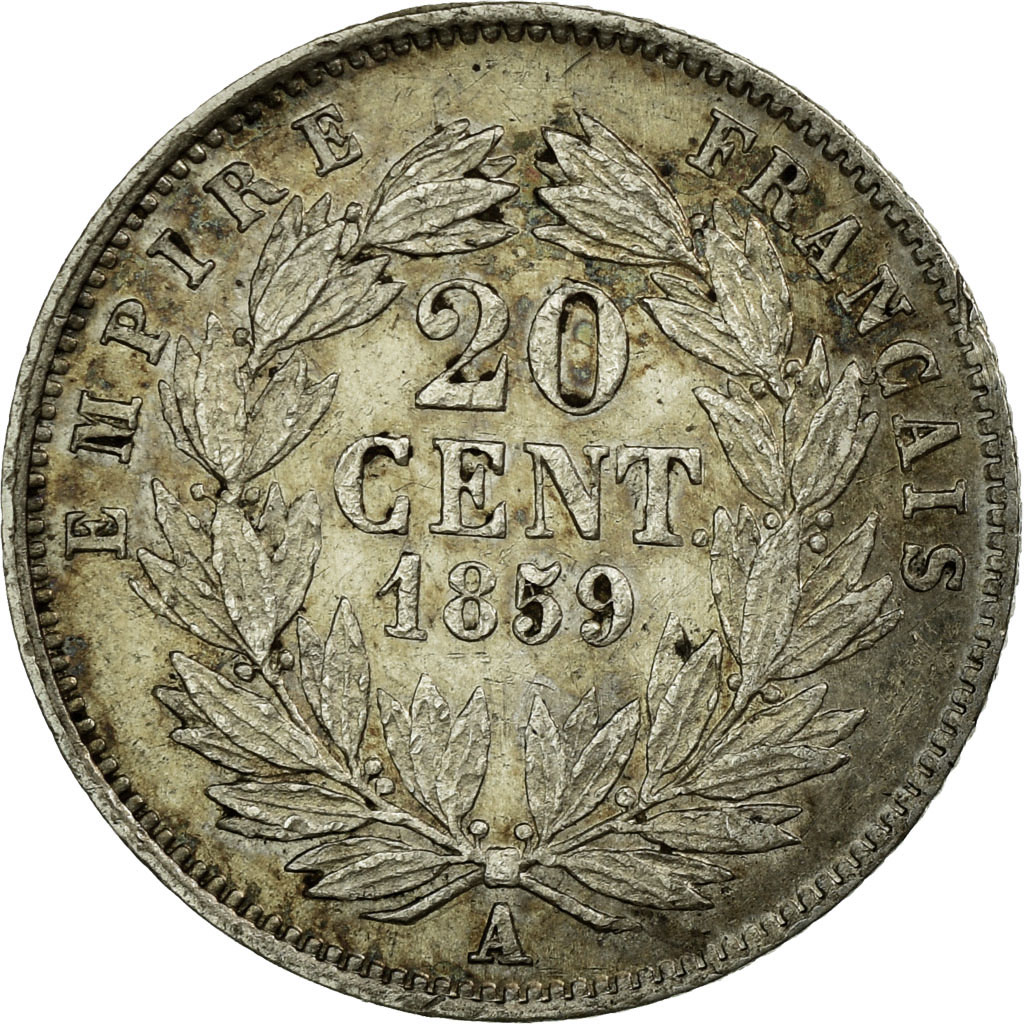 Munten, Frankrijk, Napoleon III, Napoléon III, 20 Centimes, 1859, Paris, PR
