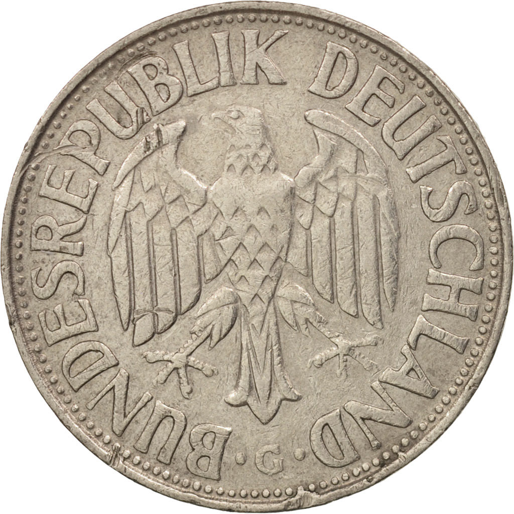 Coin, GERMANY - FEDERAL REPUBLIC, Mark, 1957, Karlsruhe, 