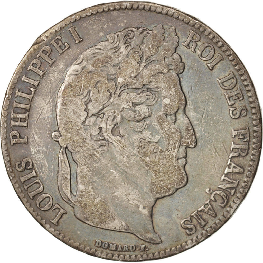 Coin, France, Louis-Philippe, 5 Francs, 1837, Bordeaux, , Silver
