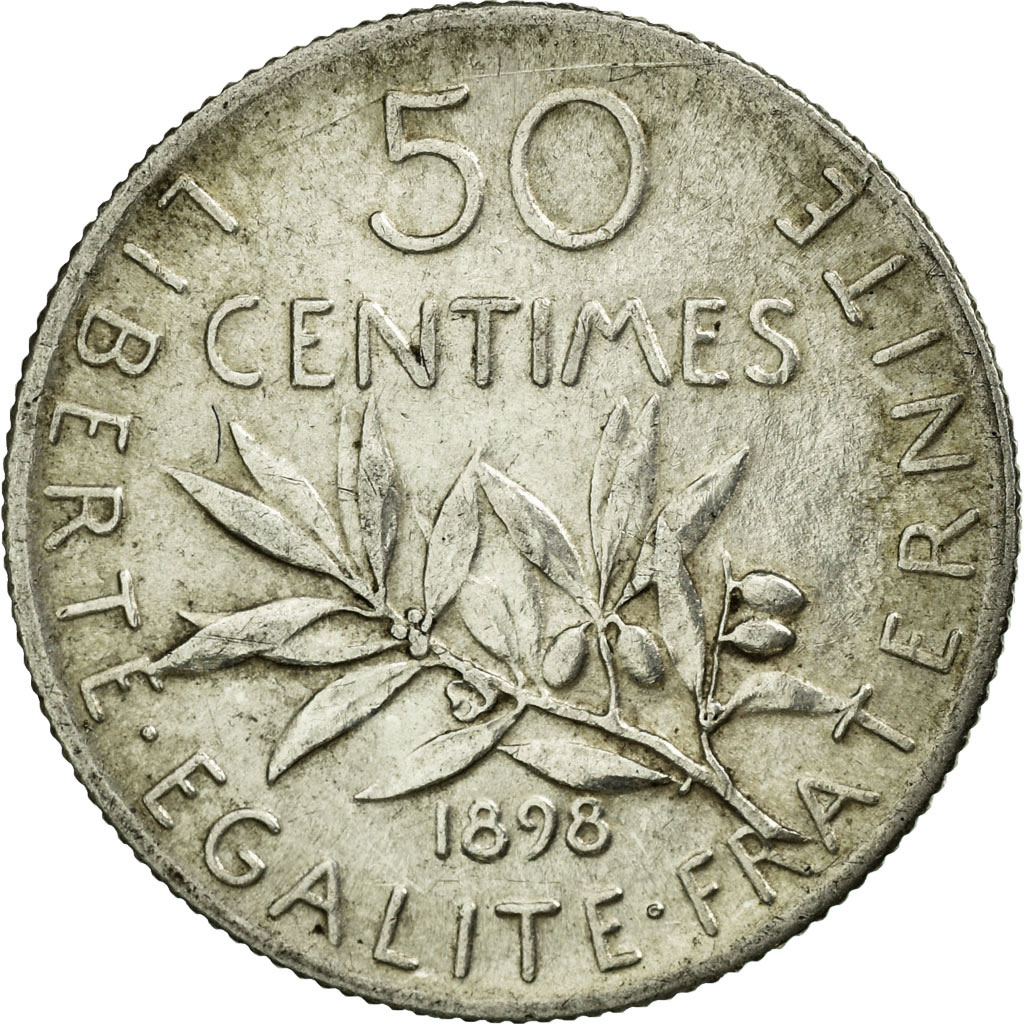 Coin, France, Semeuse, 50 Centimes, 1898, Paris, , Silver, KM:854