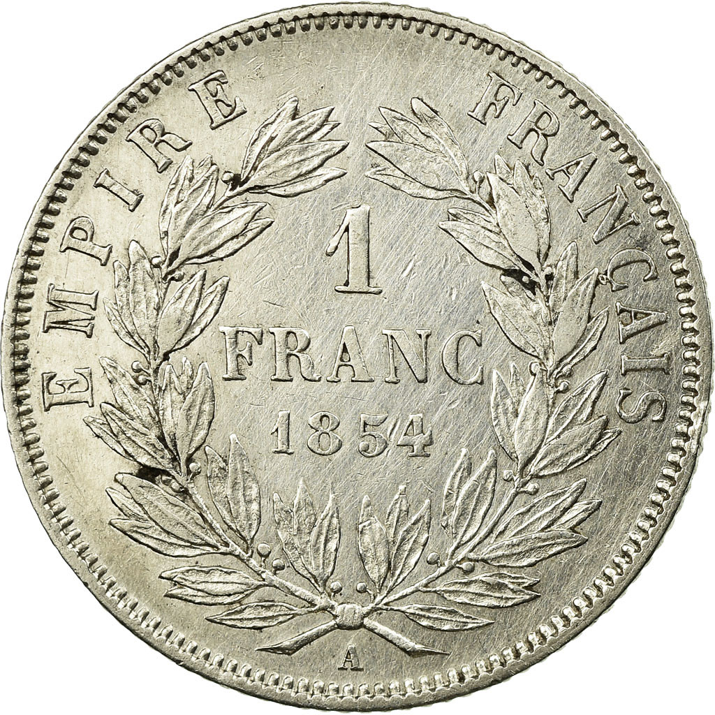 Coin, France, Napoleon III, Napoléon III, Franc, 1854, Paris, 