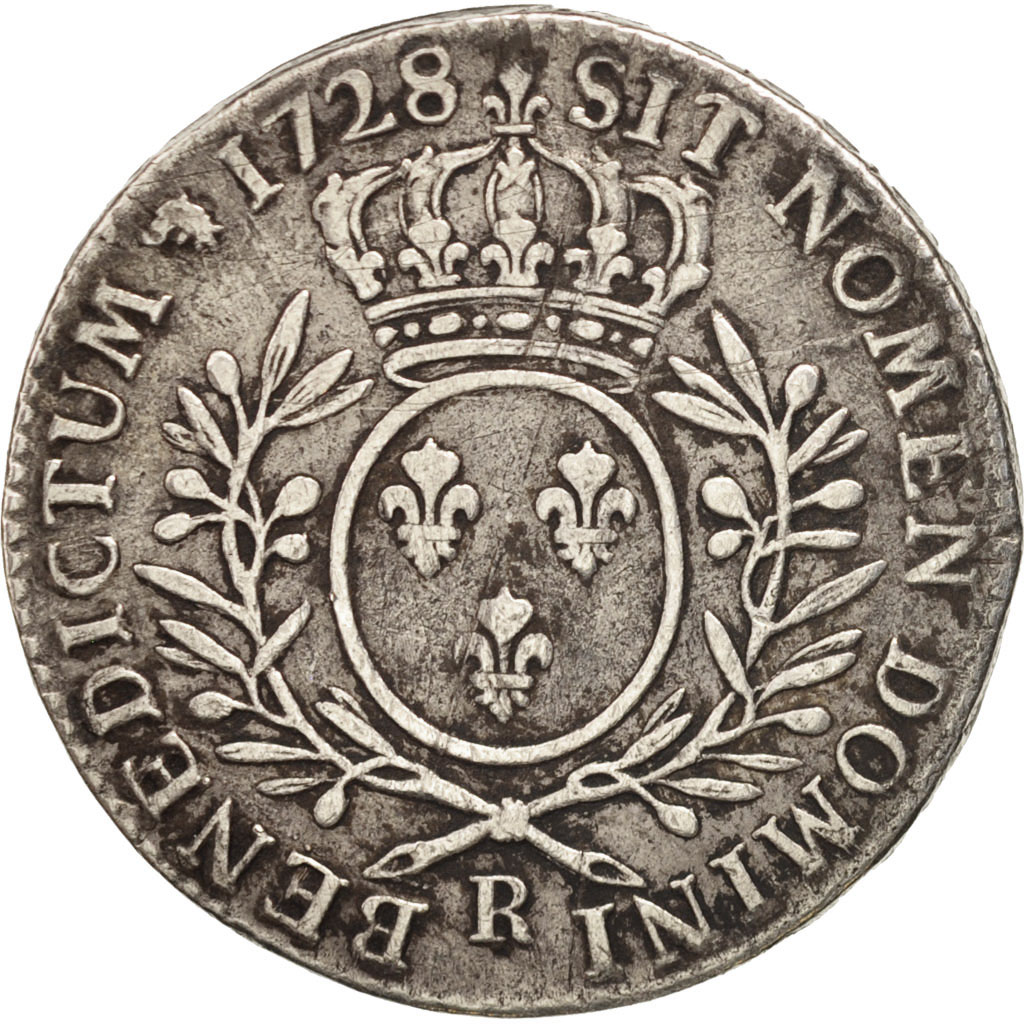 Coin, France, Louis XV, 1/2 Écu aux branches d'olivier, 1/2 ECU, 44 Sols, 1728