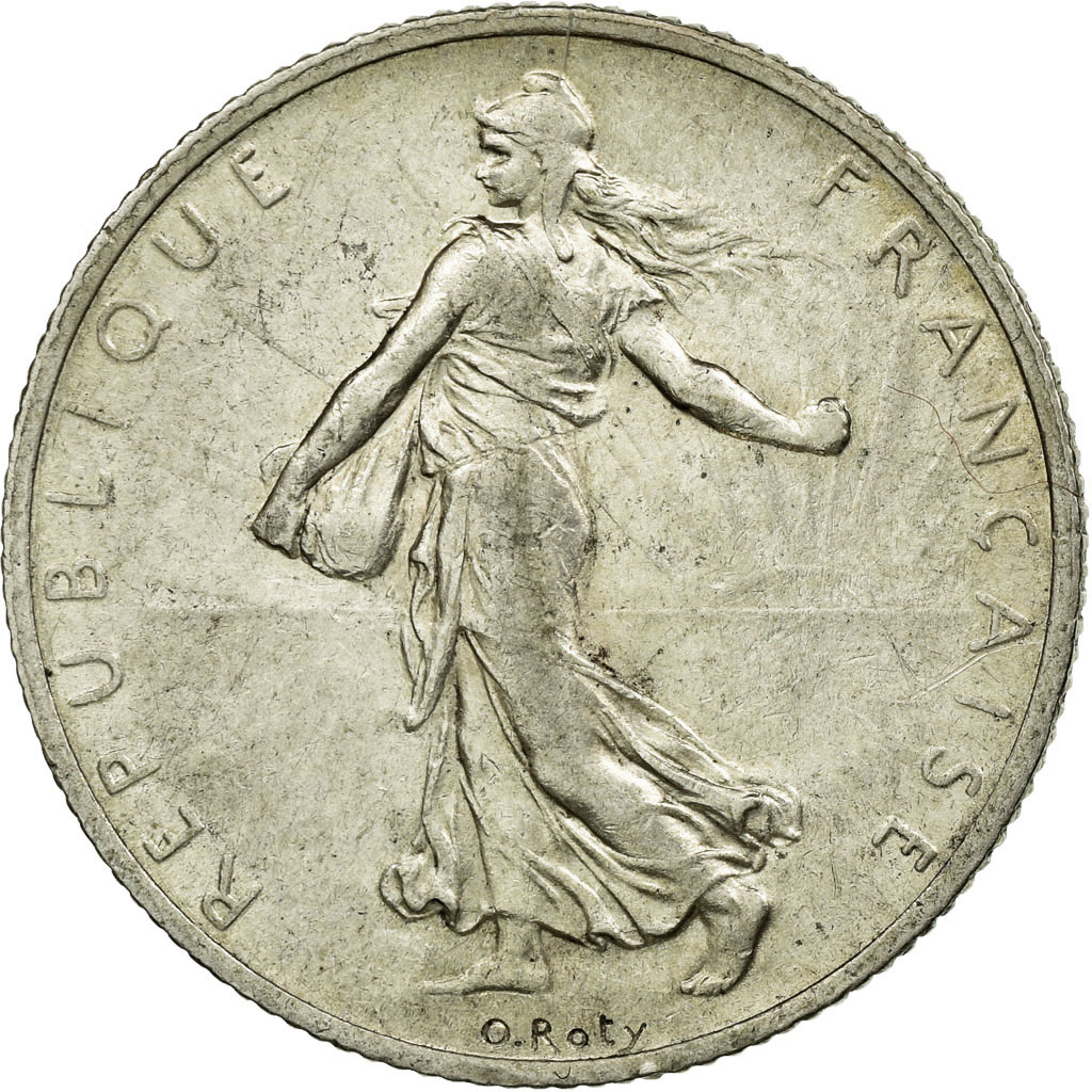Munten, Frankrijk, Semeuse, 2 Francs, 1912, Paris, ZF+, Zilver, KM:845.1