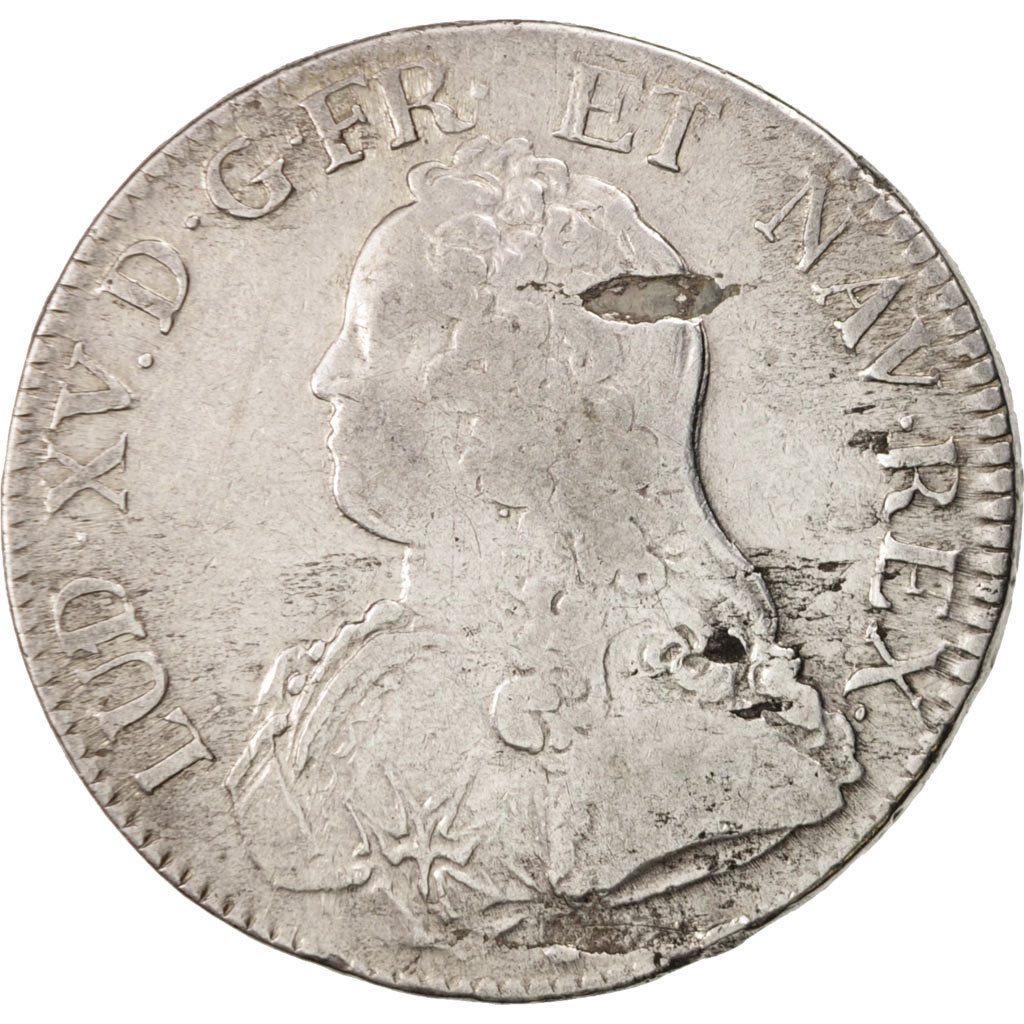 Coin, France, Louis XV, Écu aux branches d'olivier, Ecu, 1730, Amiens